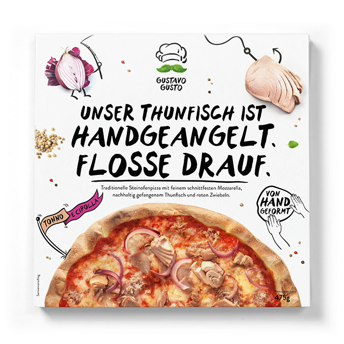 Tiefkuhlpizza Thunfisch Gustavo Gusto Pizza Aus Dem Steinofen